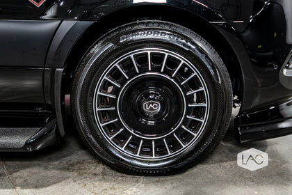AGL94: BLACK & MACHINE FINISH w/ Floating Center Cap (Chrome Star Std)
